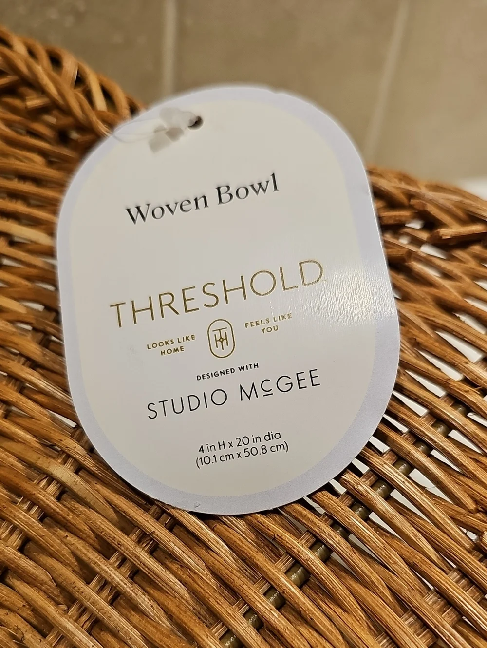 Scallop Woven Shallow Wicker Basket Bowl - Threshold designed with Studio McGee